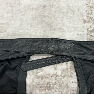 Harley Davidson Leather Motorcycle Riding Chaps Pants Size Large